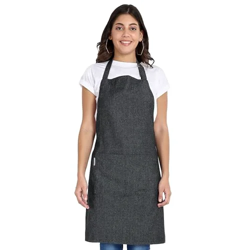 Certified Chef Aprons Recycled Cotton Kitchen Apron with an Adjustable Neck with Long Ties 2 Count Pure