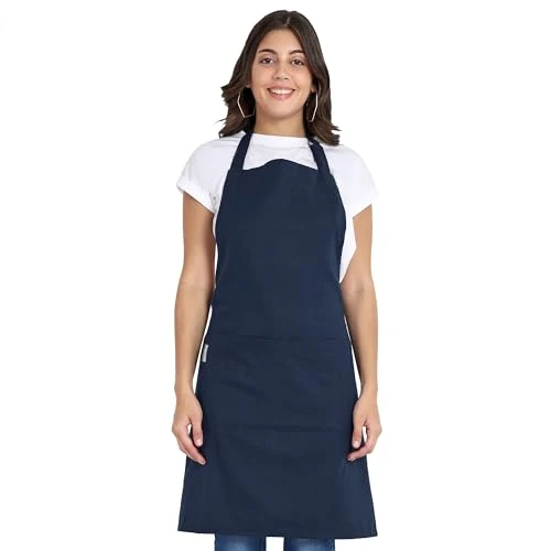 Functional Chef Aprons Recycled Cotton Kitchen Apron with an Adjustable Neck with Long Ties Sophisticated