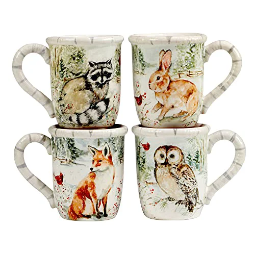 Next-Generation Winter s Walk Set of 4 Ceramic Mugs 4 Count Efficient
