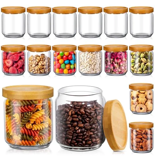 Responsible 16 Pack Glass Containers Canister Set Refined