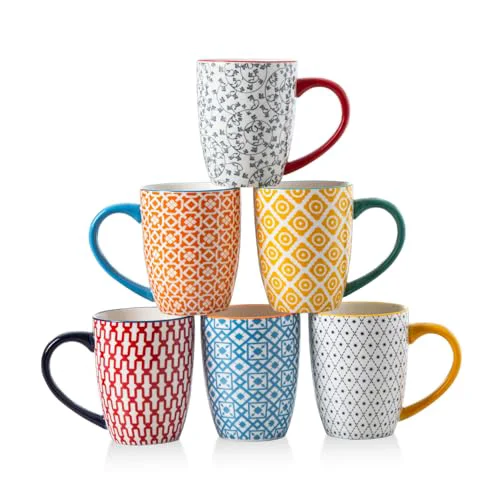 Official 16 Oz Ceramic Coffee Mugs Set of 6 6 Count Exceptional