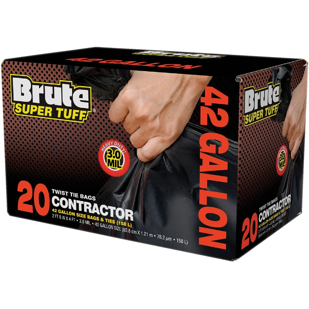 Innovative Brute Super Tuff 42 Gal. Contractor Black Trash Bag 20-Count Powerful