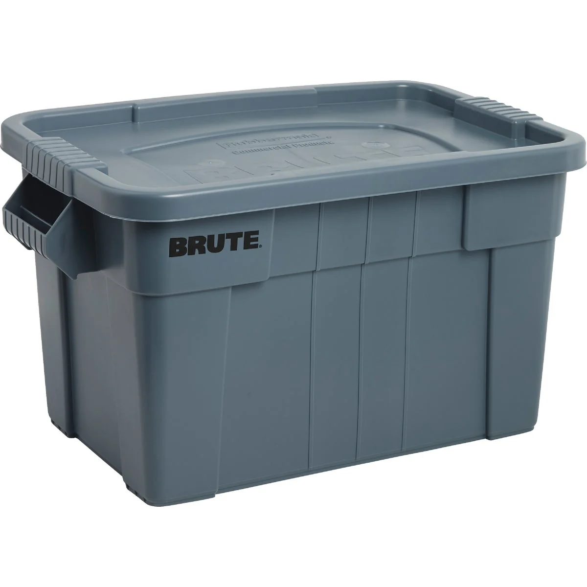 Traditional Rubbermaid Commercial Brute 20 Gal. Gray Storage Tote with Lid Elegant