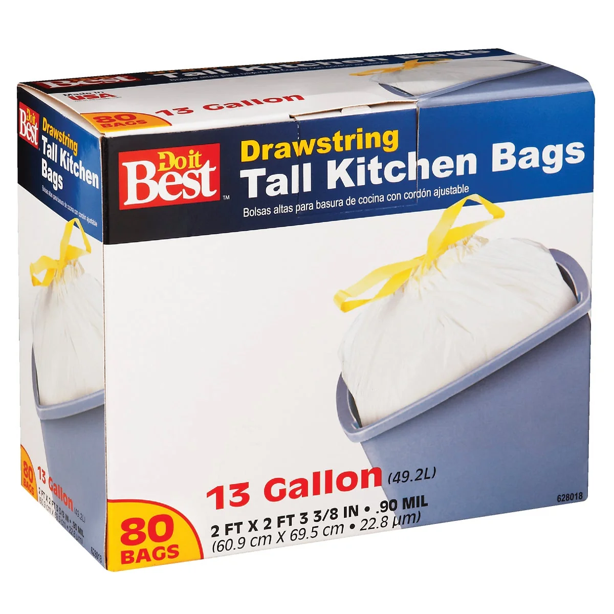 Professional Do it 13 Gal. Tall Kitchen White Trash Bag 80-Count Artisan