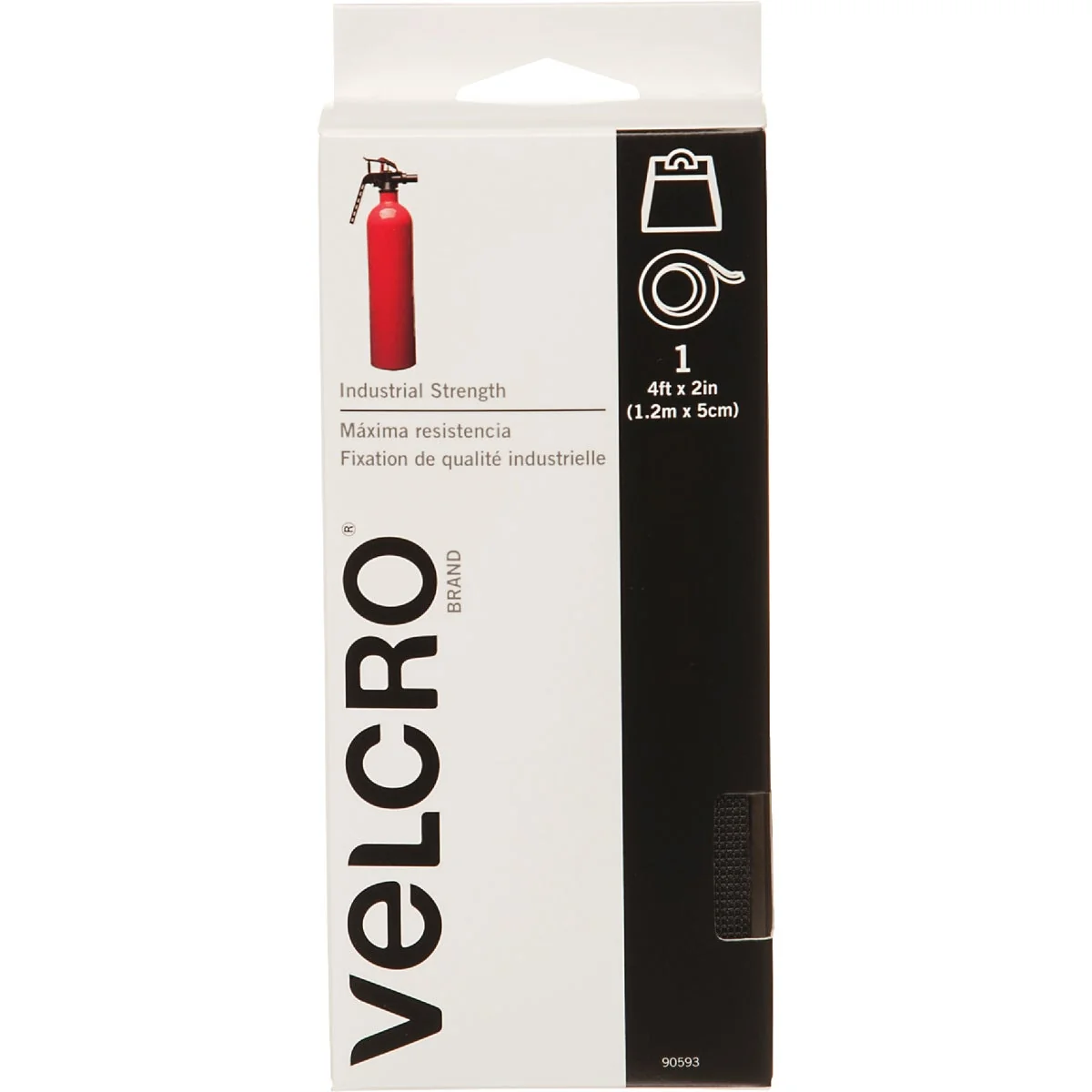 Green VELCRO Brand 2 In. x 4 Ft. Black Industrial Strength Hook Loop Roll Practical