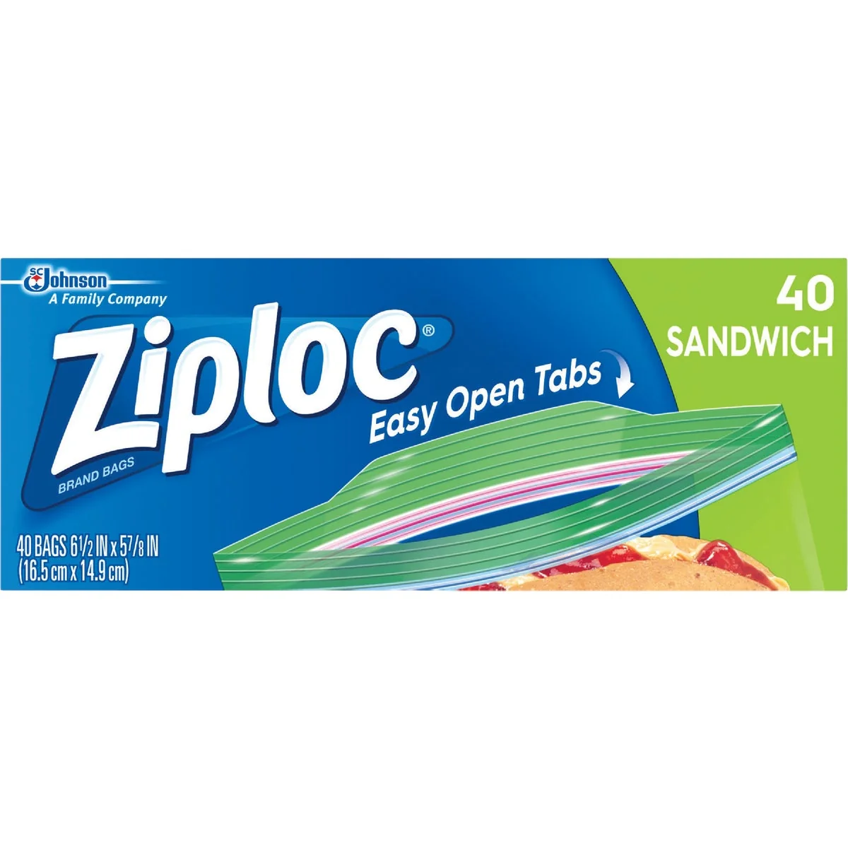 Trendy Ziploc Sandwich Food Storage Bag 40-Count Superior