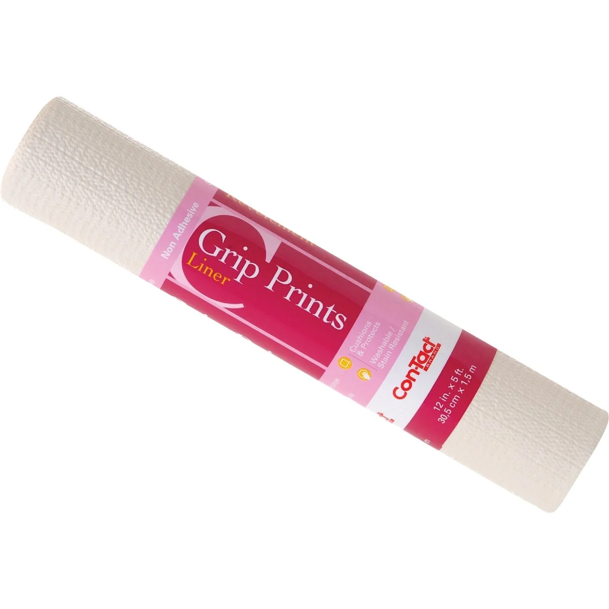 Solid Con-Tact 12 In. x 5 Ft. Almond Grip Prints Non-Adhesive Shelf Liner Comfortable