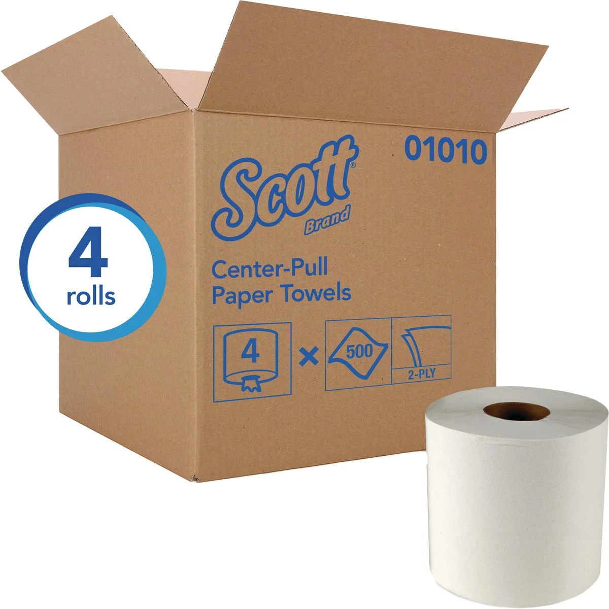 Consistent Kimberly Clark Scott Essential Center-Pull Flow Roll Towel 4-Count Recyclable