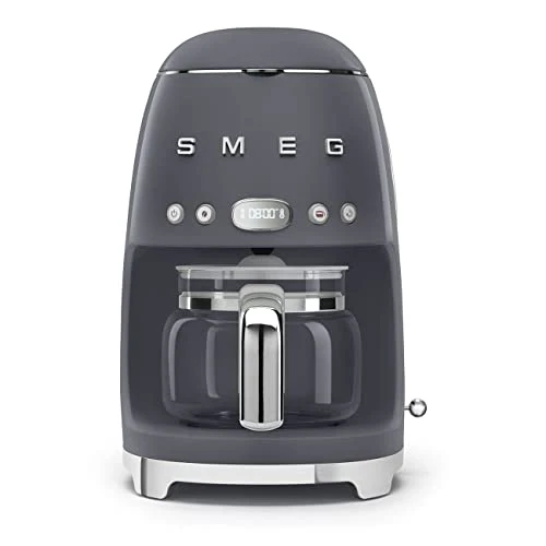 Solid 50’s Retro Style Aesthetic Drip Coffee Machine with 10 Cup Glass Carafe 10 Count Original Design