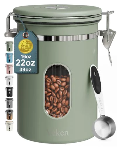 Safe Coffee Canister with Window Lightweight