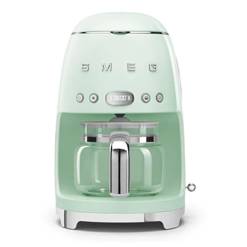 Casual 50’s Retro Style Aesthetic Drip Coffee Machine with 10 Cup Glass Carafe Effective