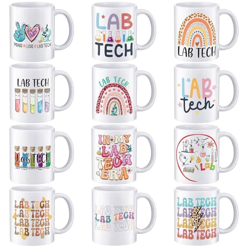Artisan 12 Pcs Lab Tech Gifts Mugs Bulk 12 Count Clean