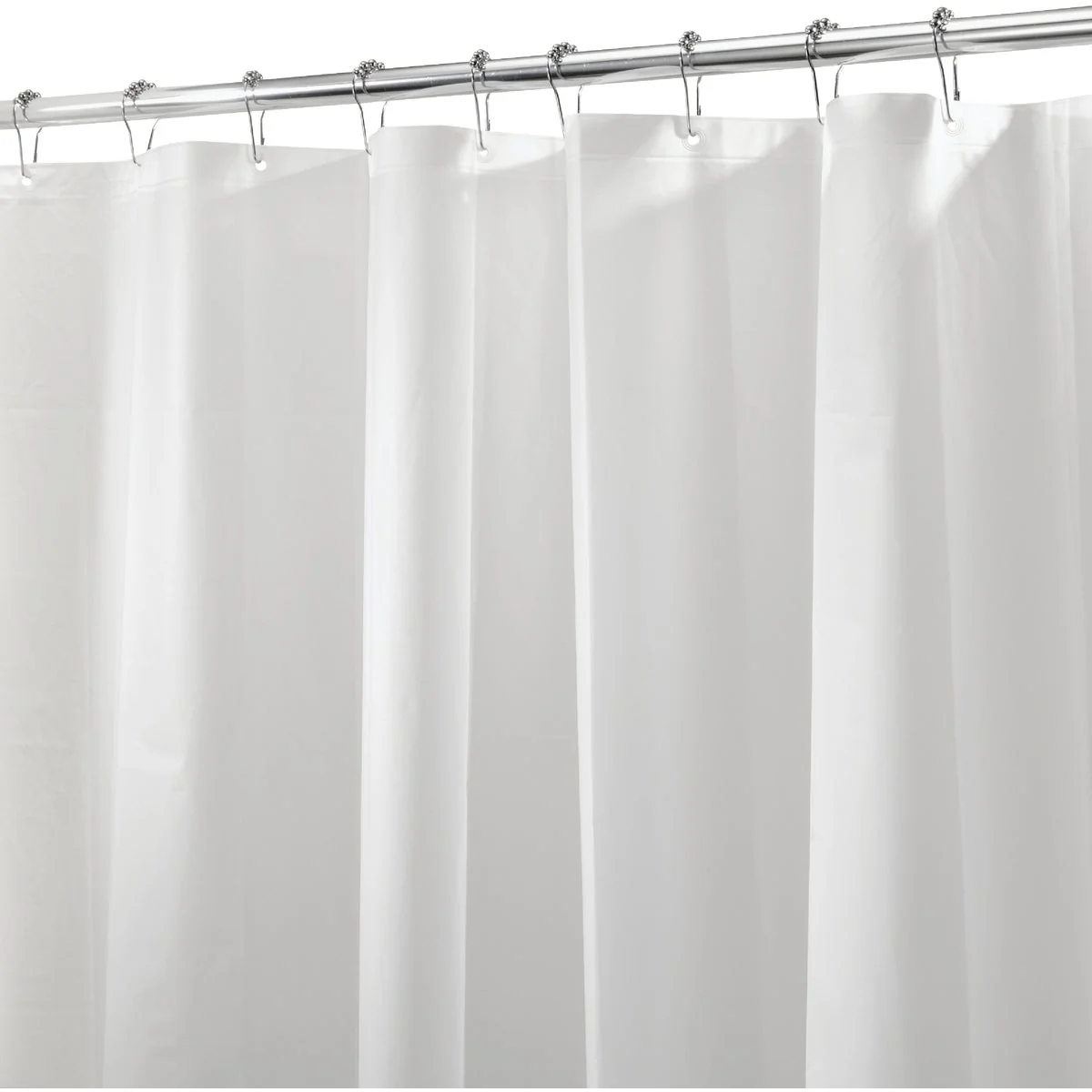 Fast iDesign 72 In. x 72 In. White PEVA Shower Curtain Liner Effective