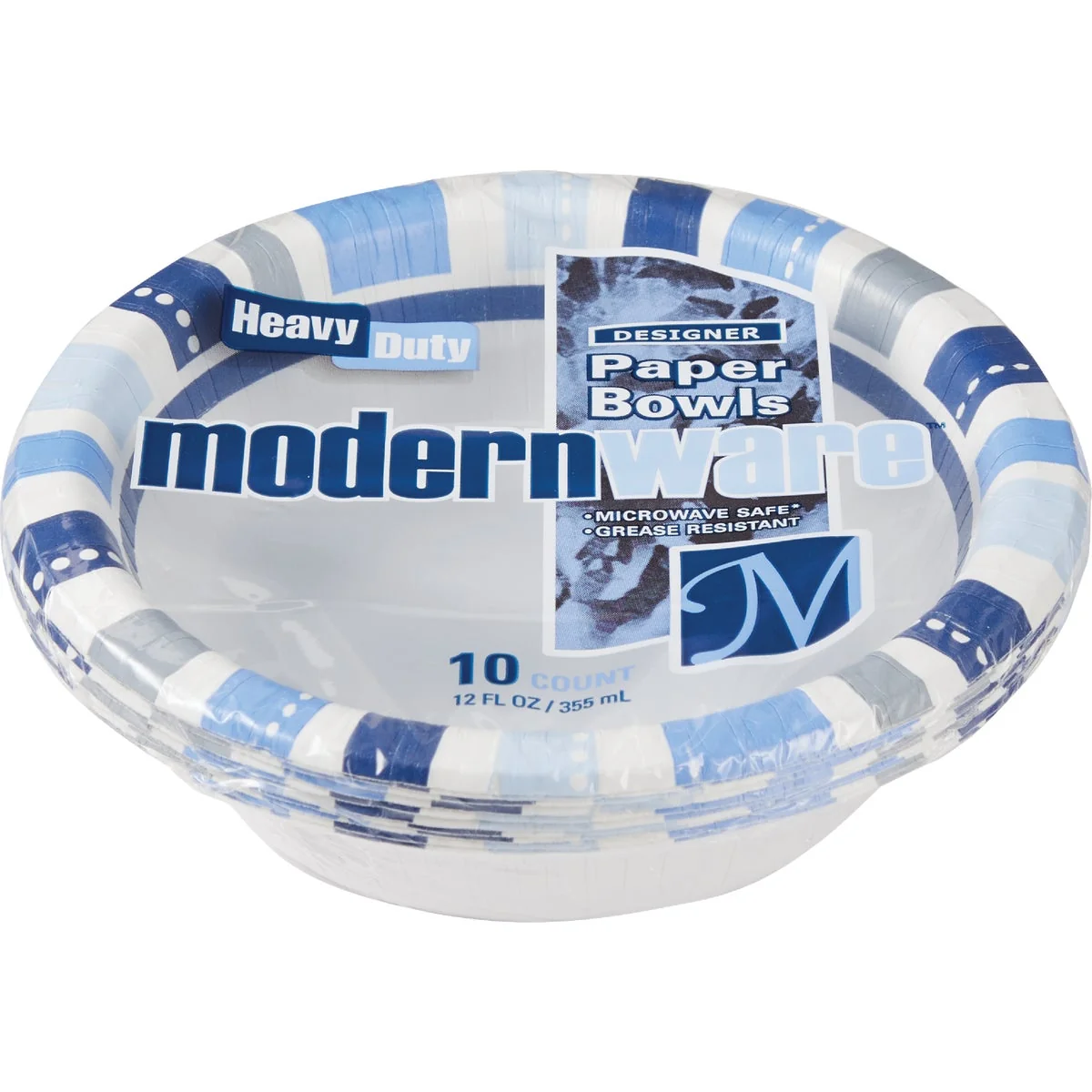 Casual AJM 12 Oz. ModernWare Paper Bowls 10-Count Traditional