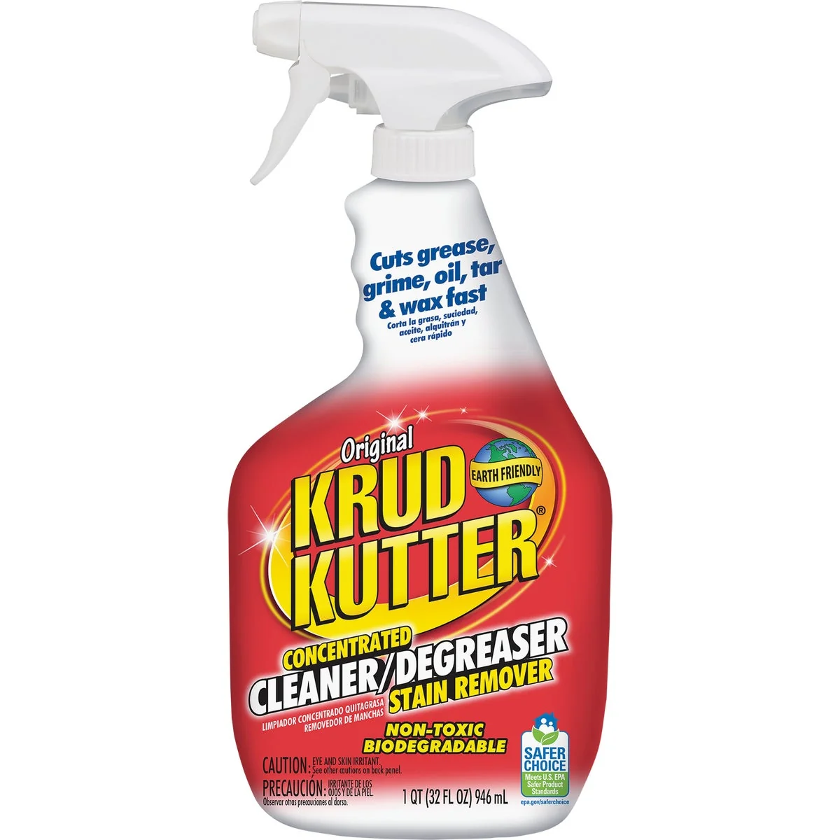 Natural Krud Kutter 32 Oz. Super Concentrated Liquid Cleaner Degreaser Stain Remover Trigger Spray Premium Material