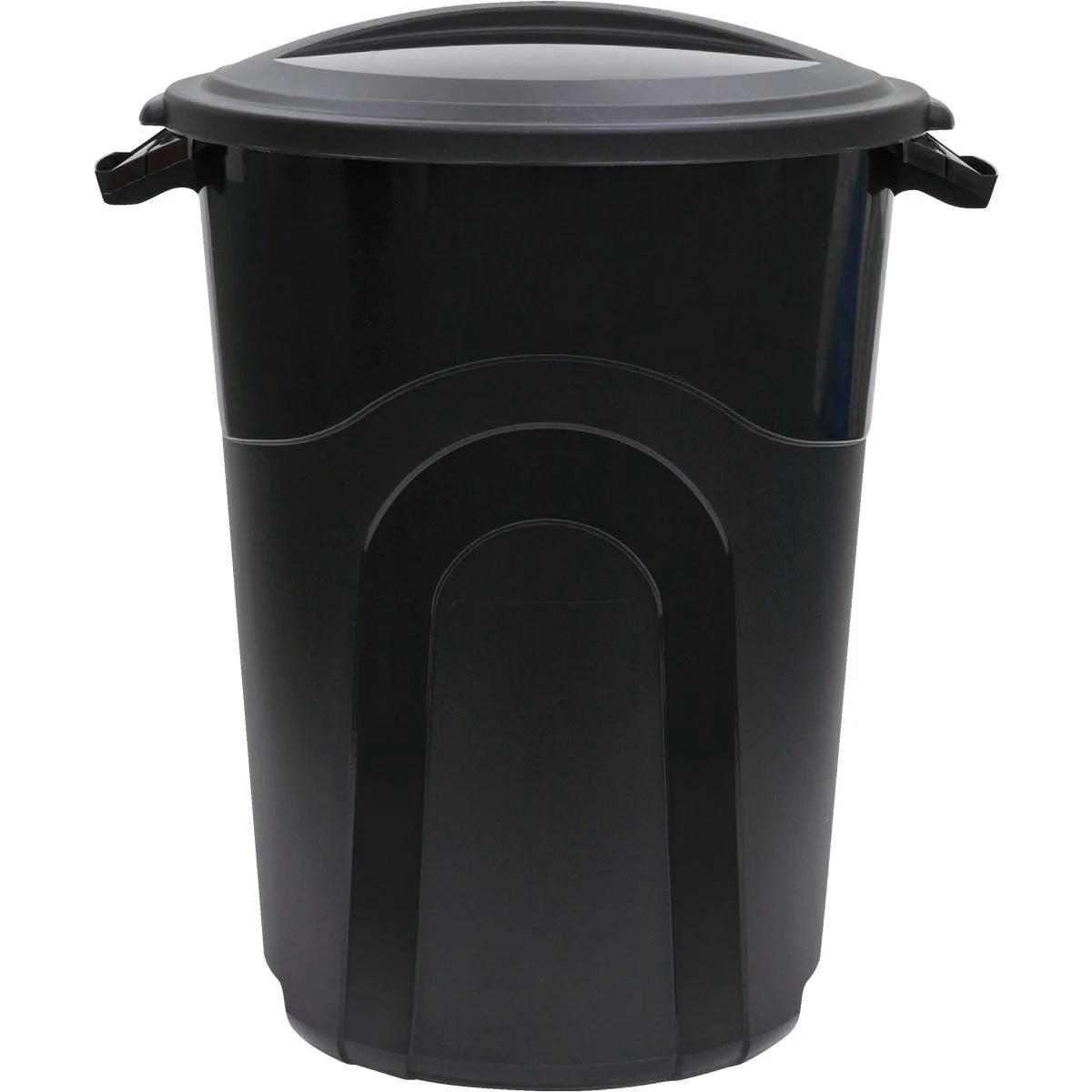 Unique United Solutions Rough Rugged 32 Gal. Black Trash Can with Lid Powerful