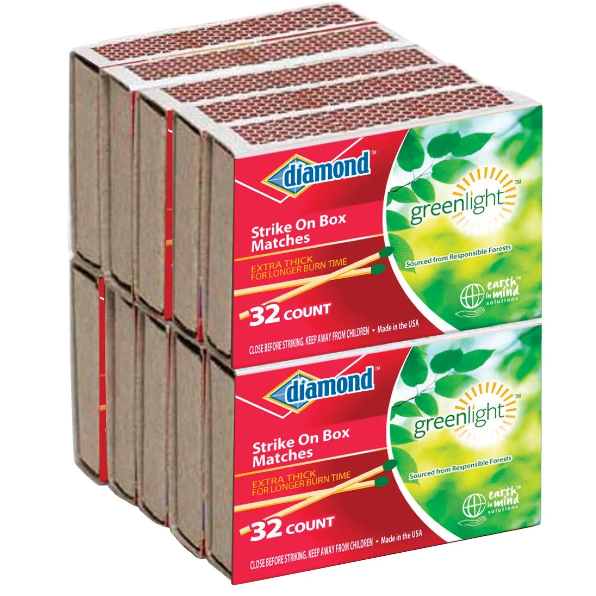 Luxury Diamond 2-3 8 In. 32-Count Strike on Box Pocket Matches 10-Pack Outstanding