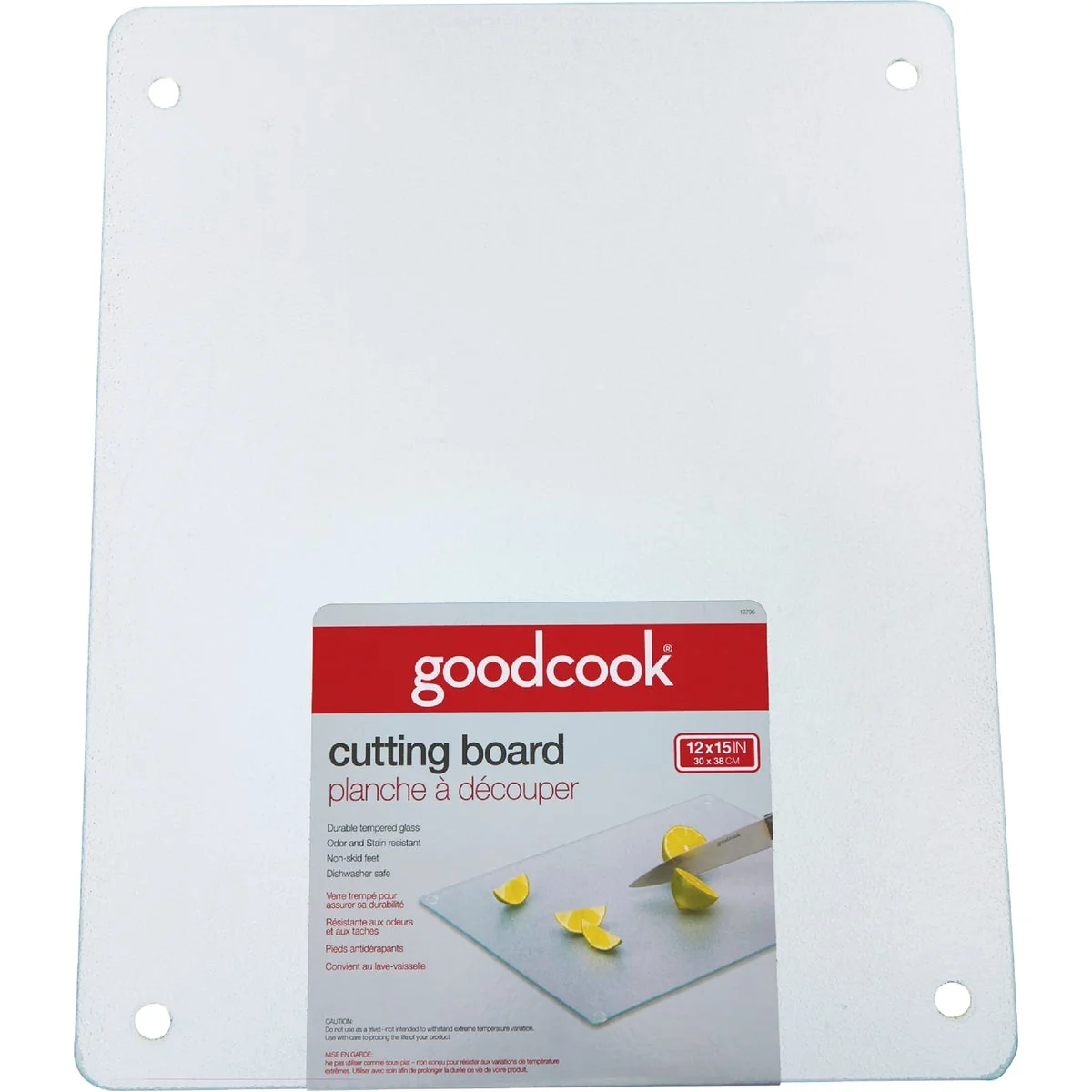 Environmentally Friendly GoodCook 12 In. x 15 In. Silver Tempered Glass Cutting Board Breathable
