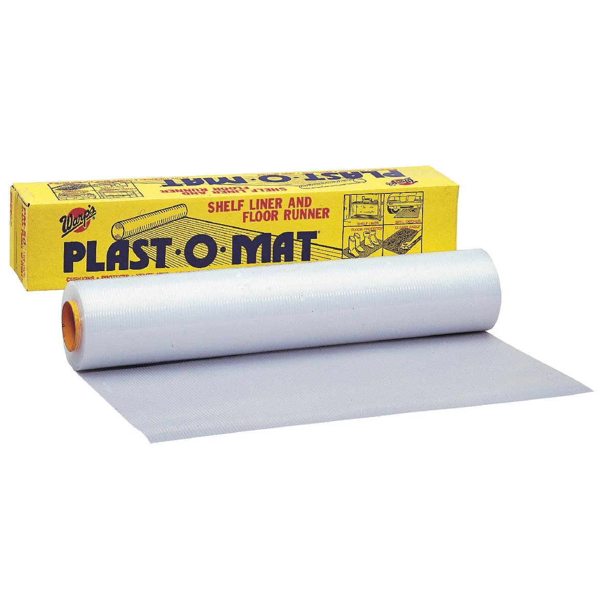Exclusive Plast-O-Mat 30 In. W x 50 Ft. L White Ribbed Floor Runner Carpet Protector Recyclable