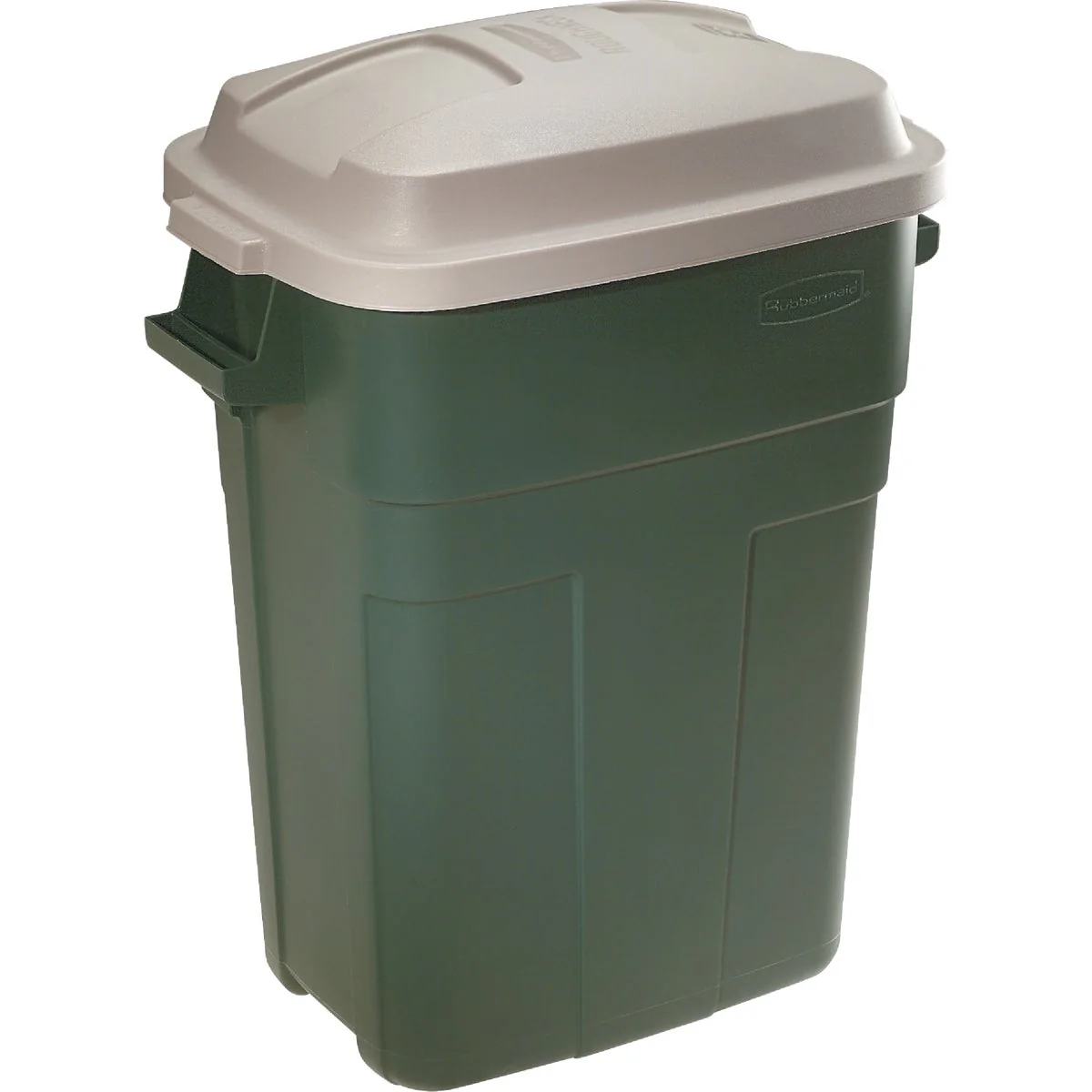 Enhanced Rubbermaid Roughneck 30 Gal. Green Trash Can with Lid Environmentally Friendly