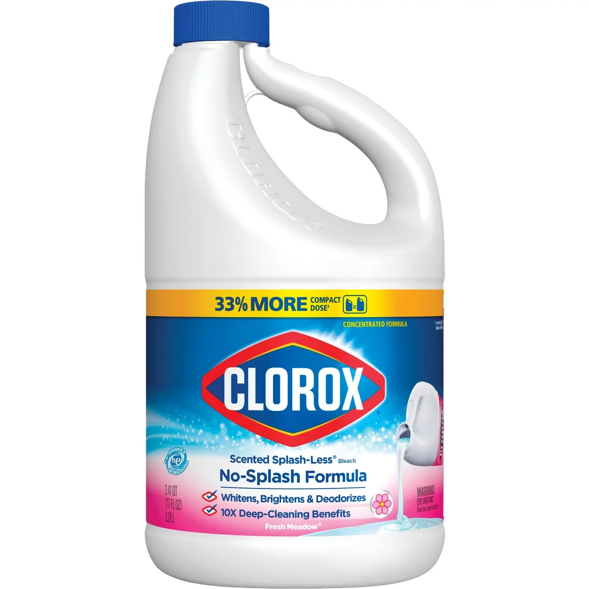 High-Performance Clorox 77 Oz. Fresh Meadow Concentrated Splash-Less Liquid Bleach Minimalist