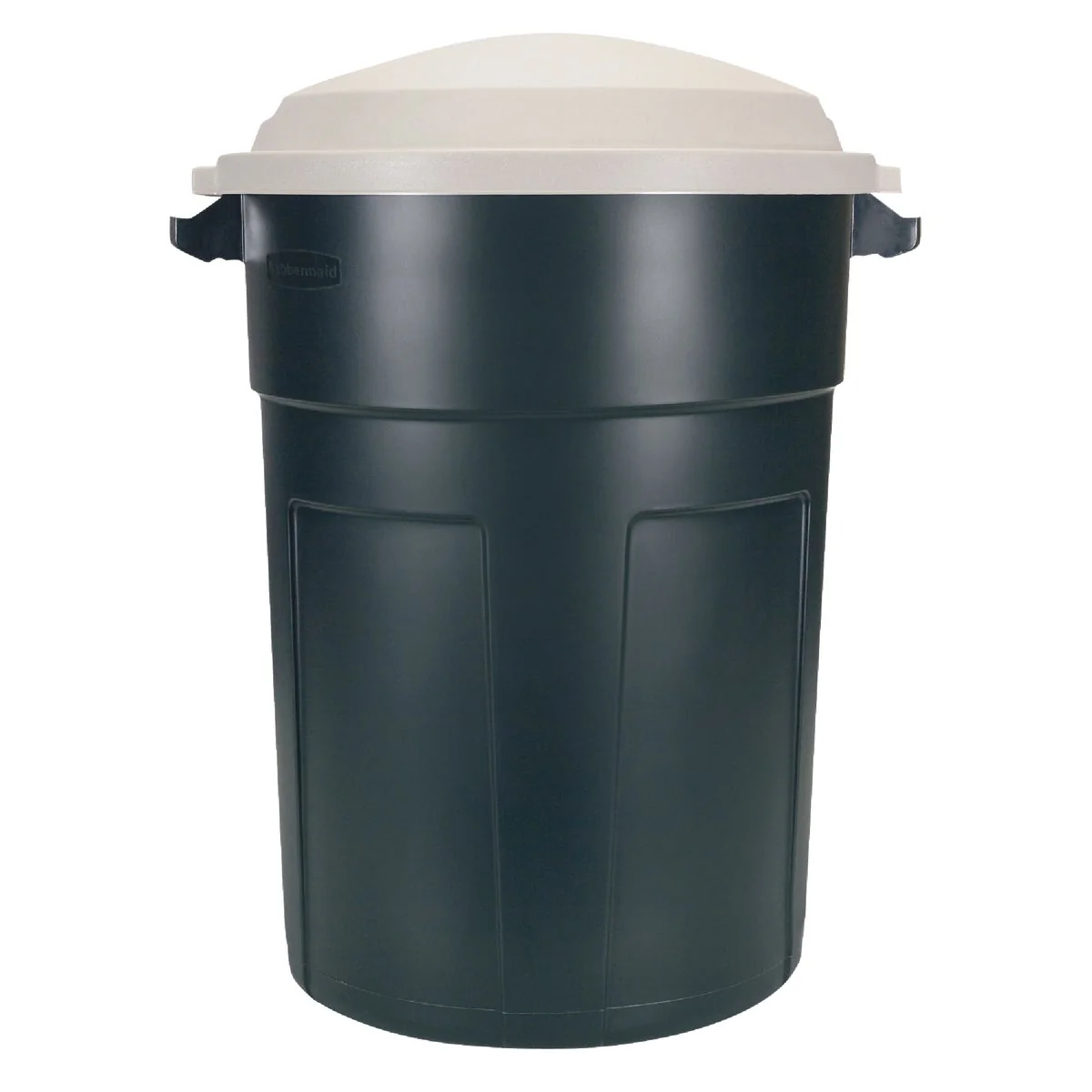 Refined Rubbermaid Roughneck 32 Gal. Green Trash Can with Lid Professional