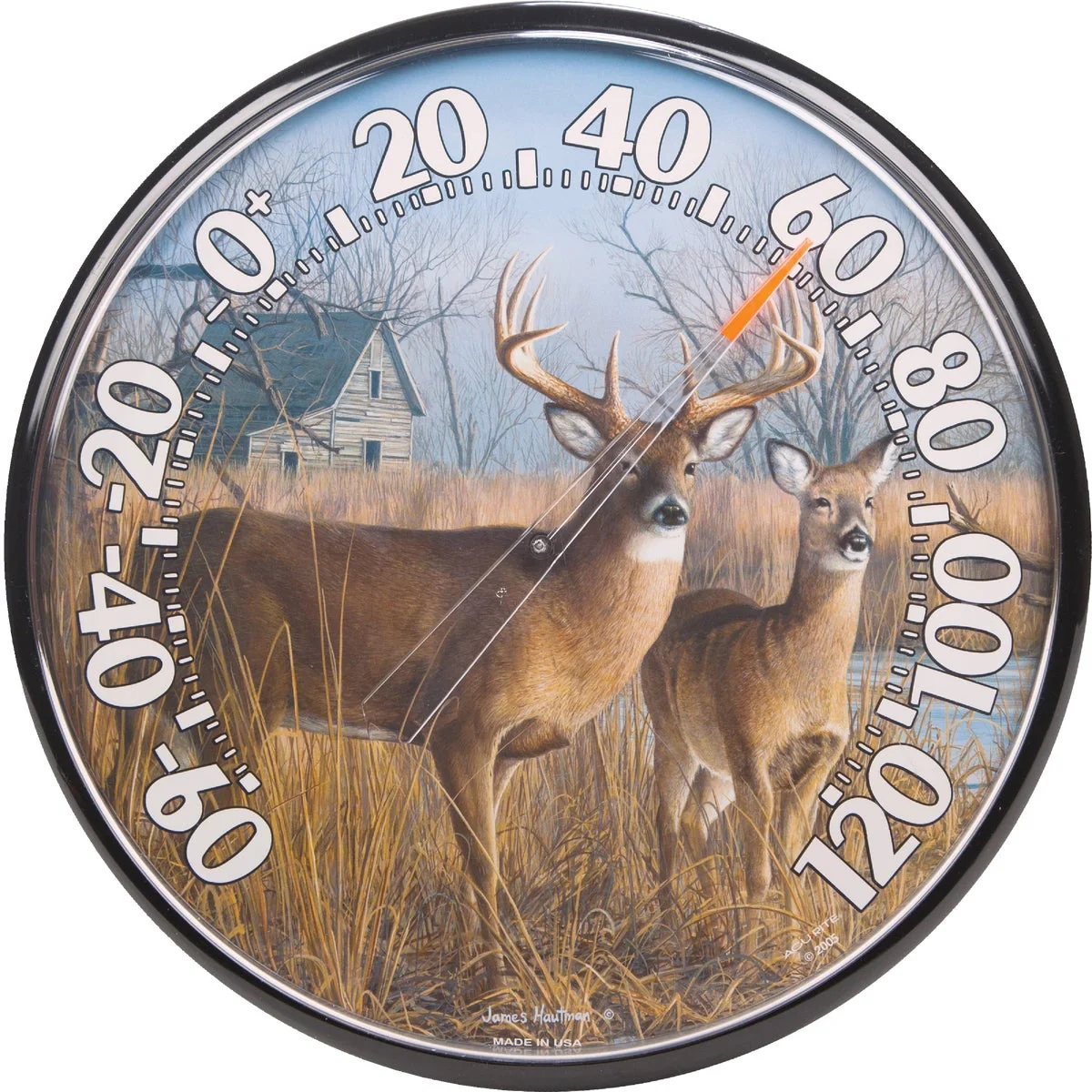 Reusable Acurite 12-1 2 Dia Plastic Dial Deer Indoor Outdoor Thermometer Traditional