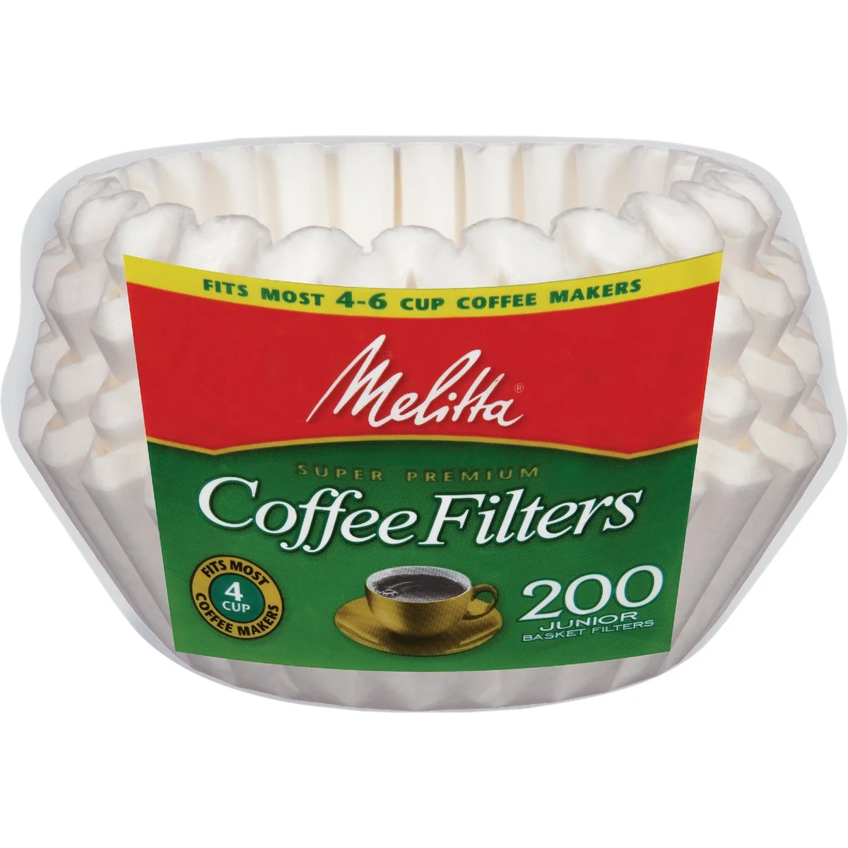 Solid Melitta 4-6 Cup Coffee Filter 200-Pack Practical