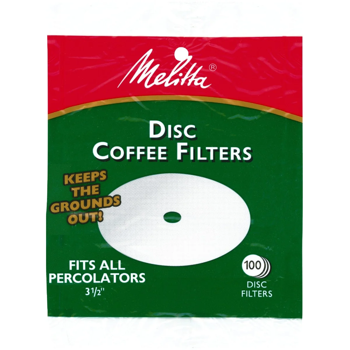 Breathable Melitta White Disc Coffee Filter 100-Pack Original Design