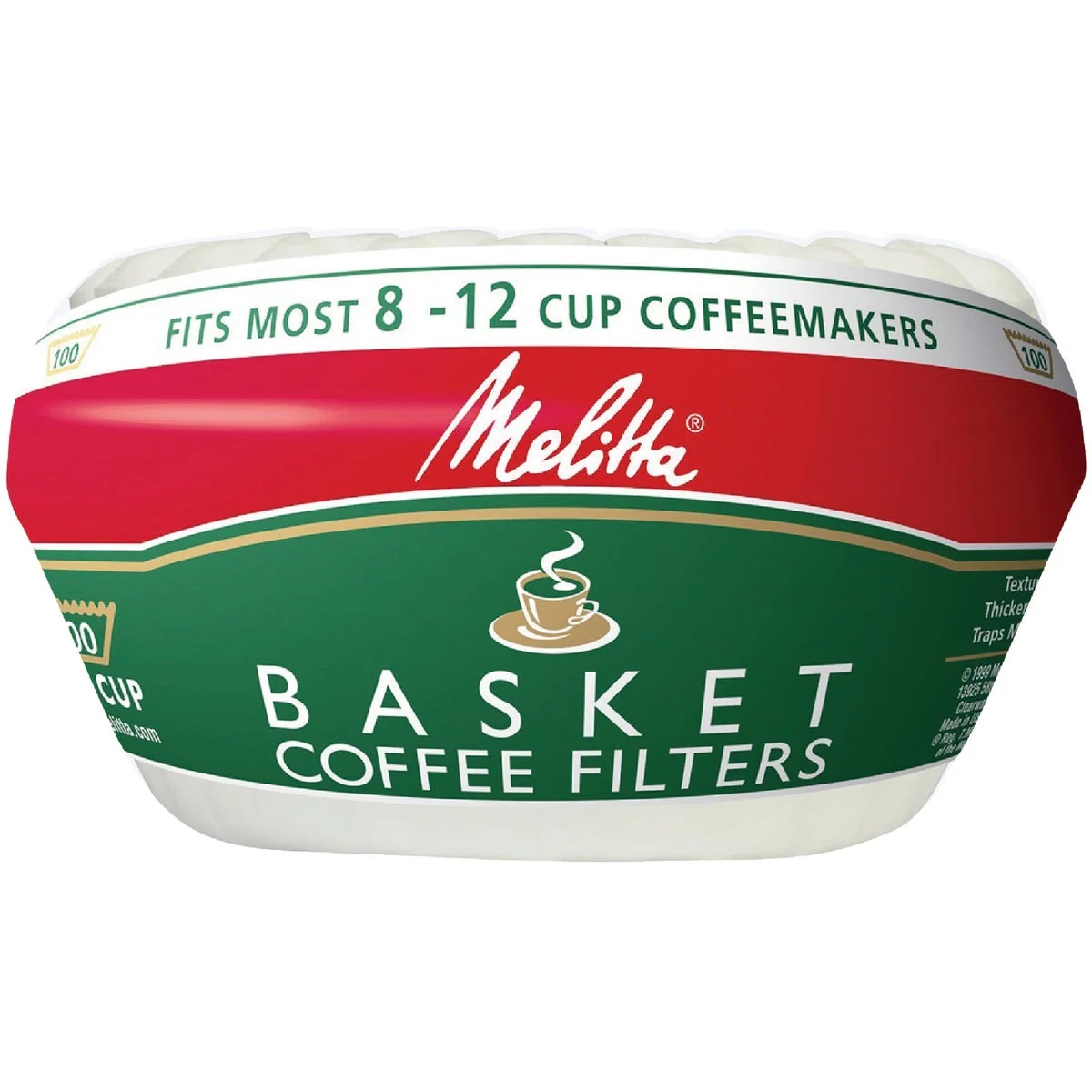 Fine Crafted Melitta 8-12 Cup White Basket Coffee Filter 100-Pack High-Quality