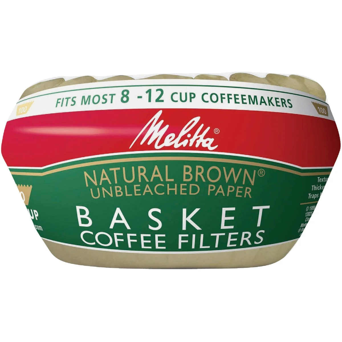 Advanced Melitta 8-12 Cup Brown Basket Coffee Filter 100-Pack First-Class