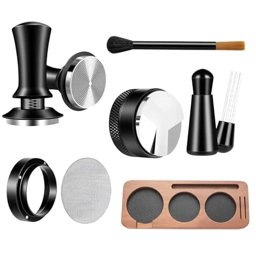 Certified 7 Pcs 51mm Espresso Tamper Tools Accessories Kit for Coffee WDT Tool Set Professional