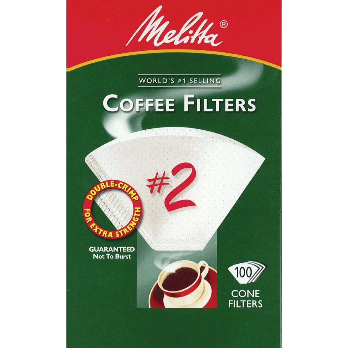Elegant Melitta 2 Cone 4-6 Cup Coffee Filter 100-Pack Stylish