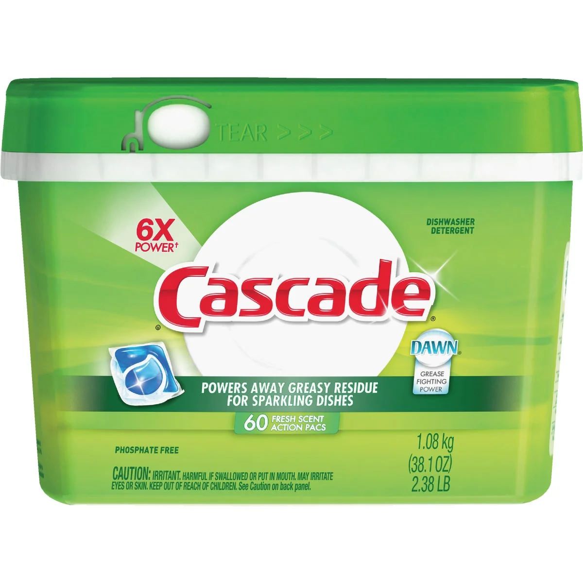 Original Design Cascade Action Pacs Fresh Dishwasher Detergent Tabs 60 Count Unique