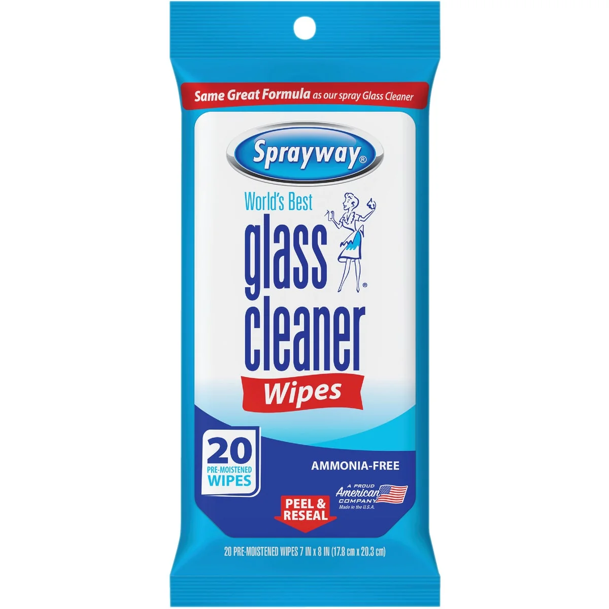 High-Performance Sprayway Glass Surface Cleaner Wipe 20-Count Powerful