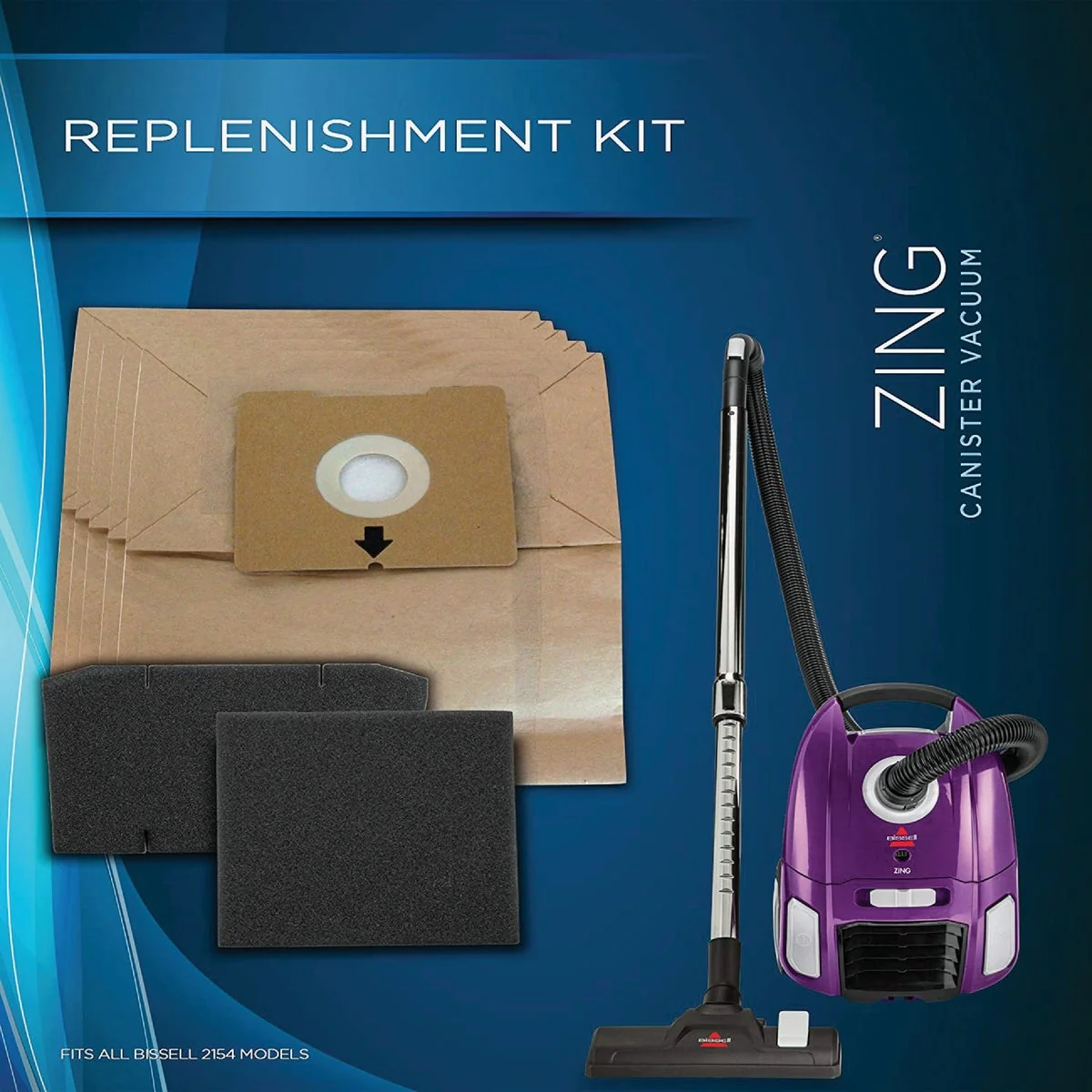 Next-Generation Bissell Vacuum Accessory Kit for Zing Bagged Canister Vac 7 Piece Classic
