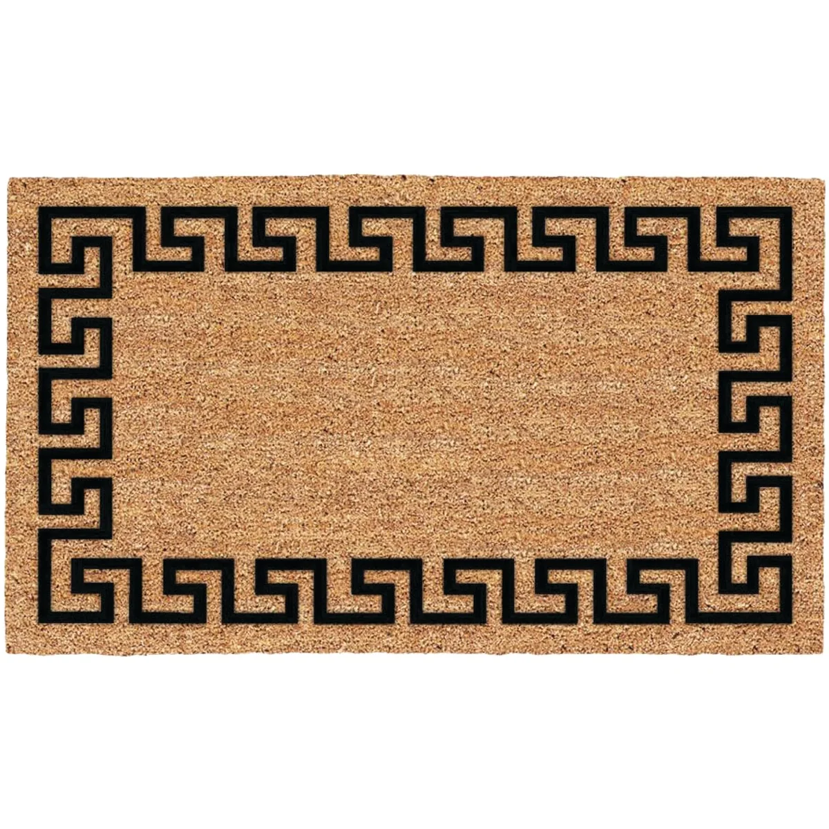Long-Lasting Americo Home Greek Key 18 In. x 30 In. Coir Vinyl Door Mat Smooth