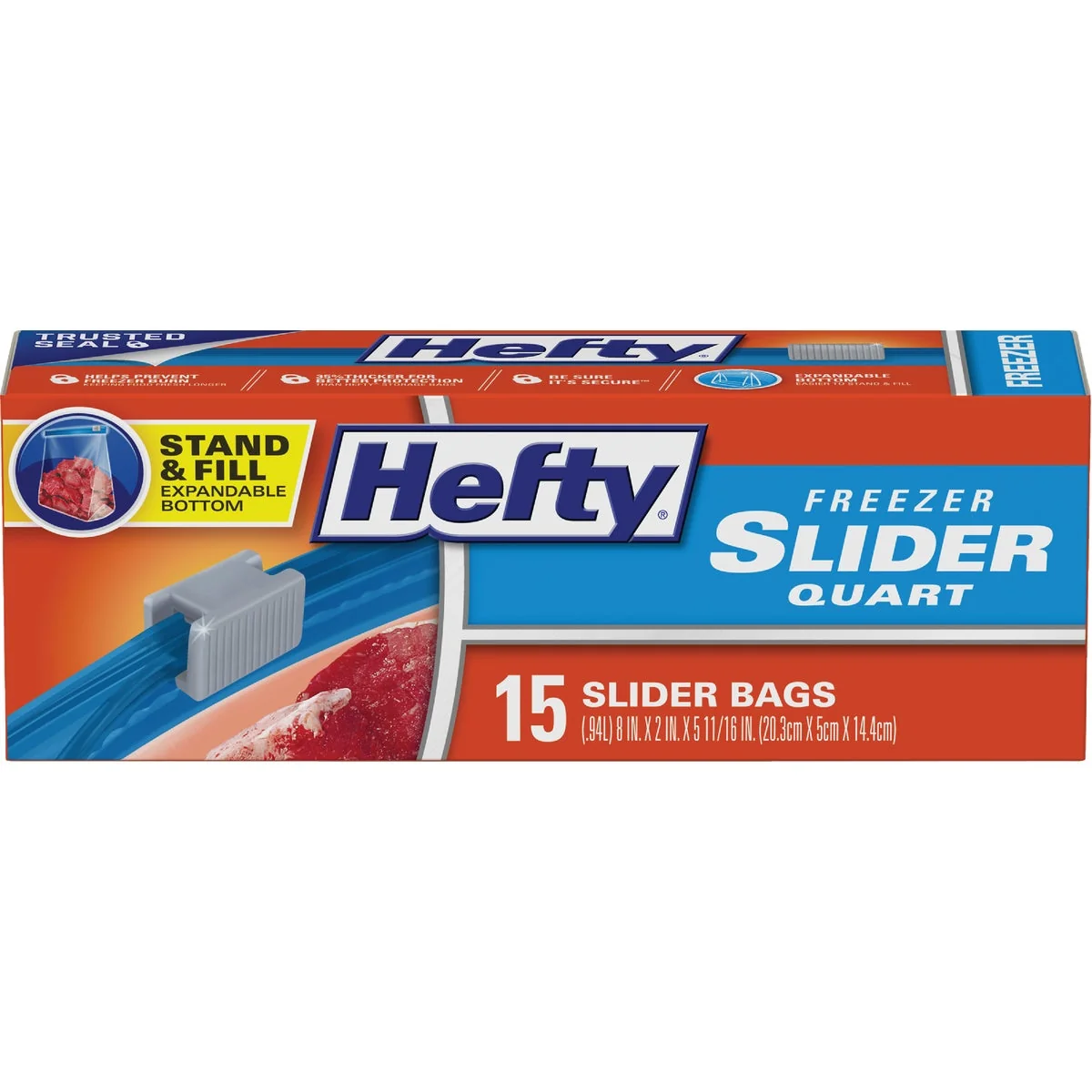 Organic Hefty 1 Qt. Slider zer Bag 15-Count Solid