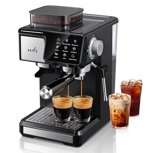 Smooth 20Bar Espresso Machine with 20 Grind Settings Detailed