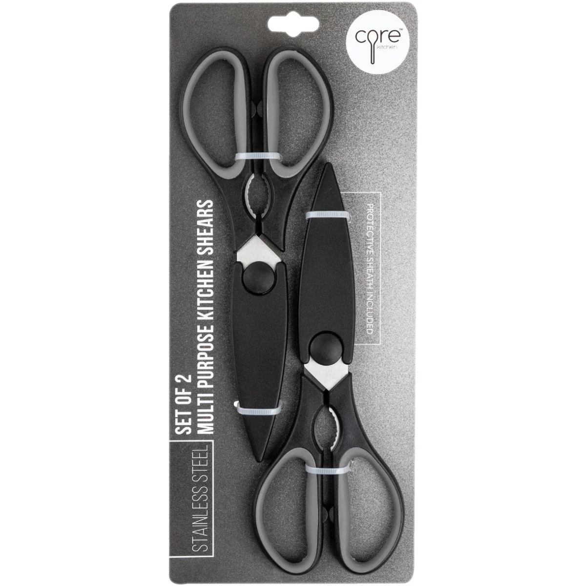 Original Design Core Kitchen 5 In. Shears with Sheaths in Onyx 2 Sets Breathable