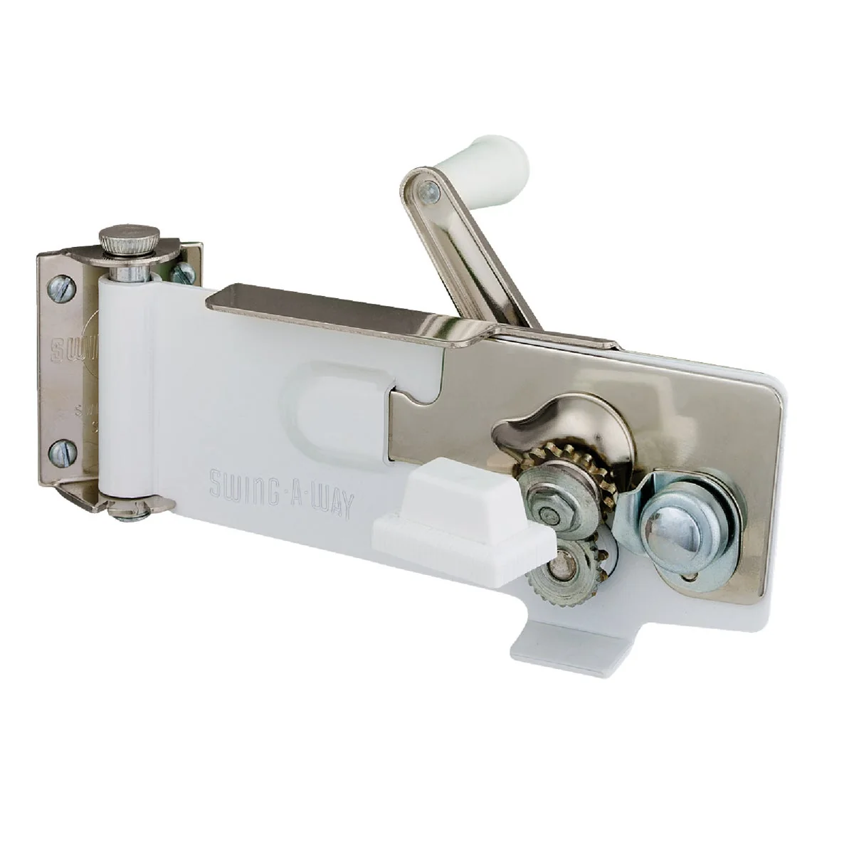 Powerful Swing-A-Way White Magnetic Wall Mount Can Opener Premium