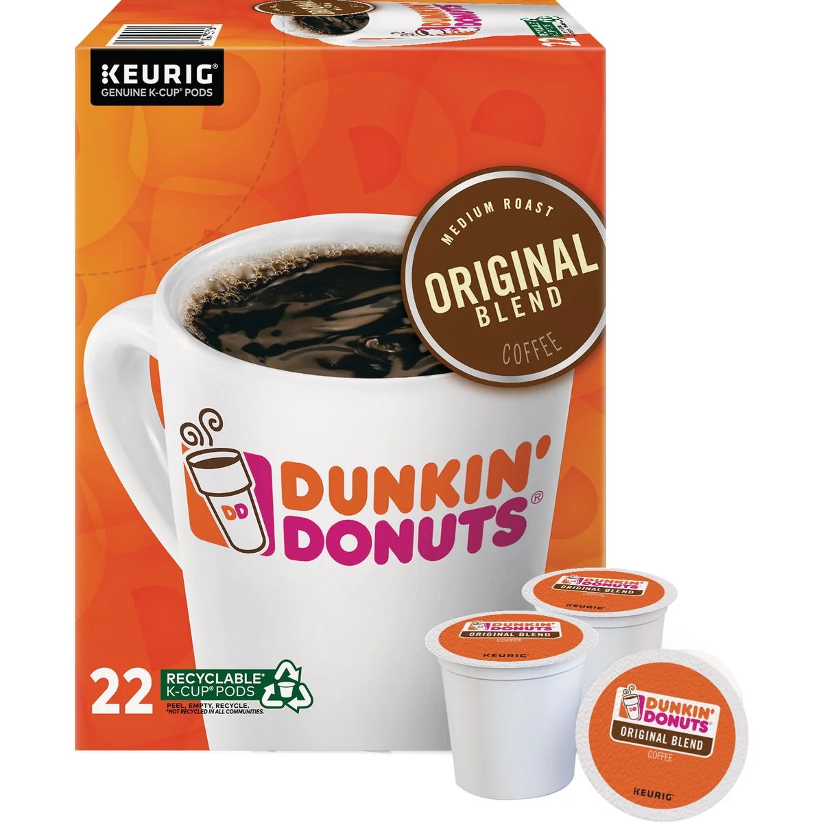 Consistent Dunkin’ Donuts Blend Coffee K-Cup 22-Pack Lightweight