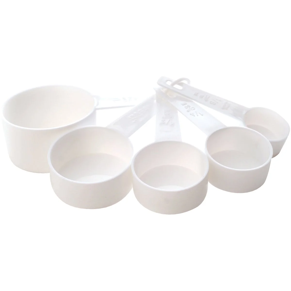 Lightweight Norpro White Plastic Measuring Cup Set 5-Piece Consistent