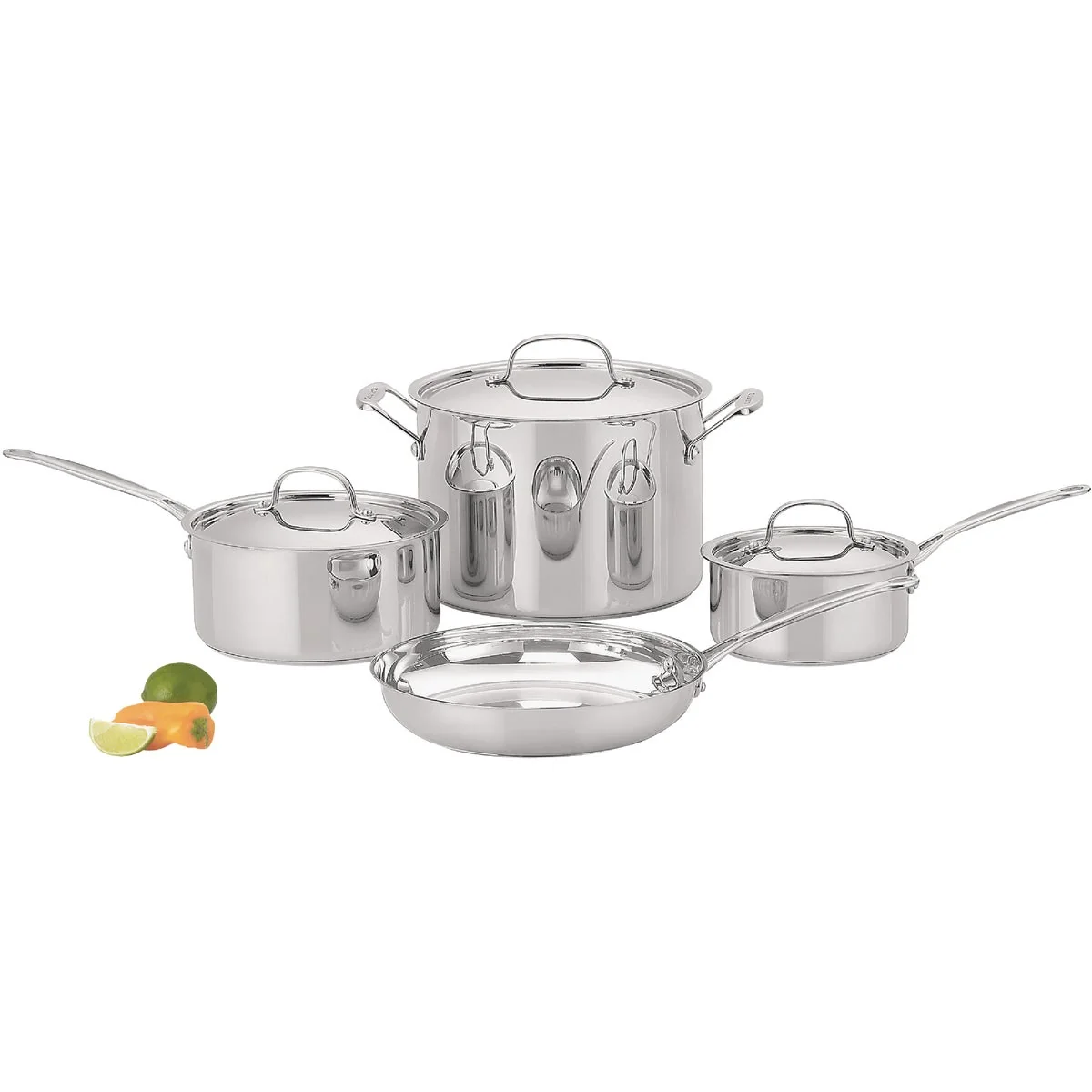Lightweight Cuisinart Chef’s Classic Stainless Steel Cookware Set 7-Piece Reusable