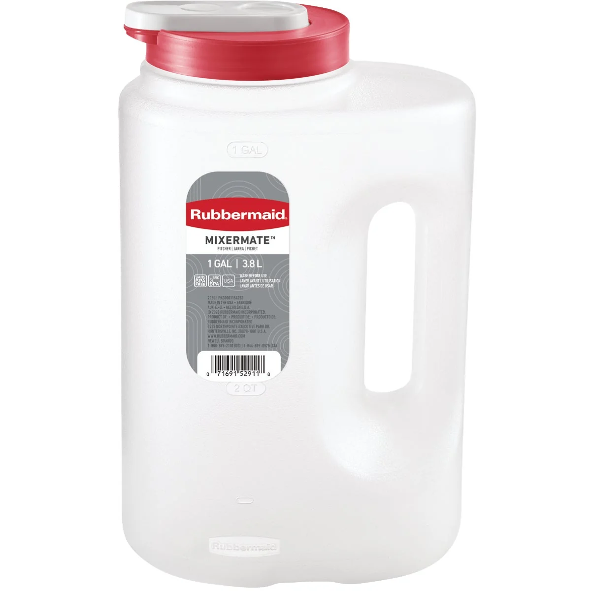 Durable Rubbermaid 1 Gal. Mixermate Pitcher Easy-to-Use
