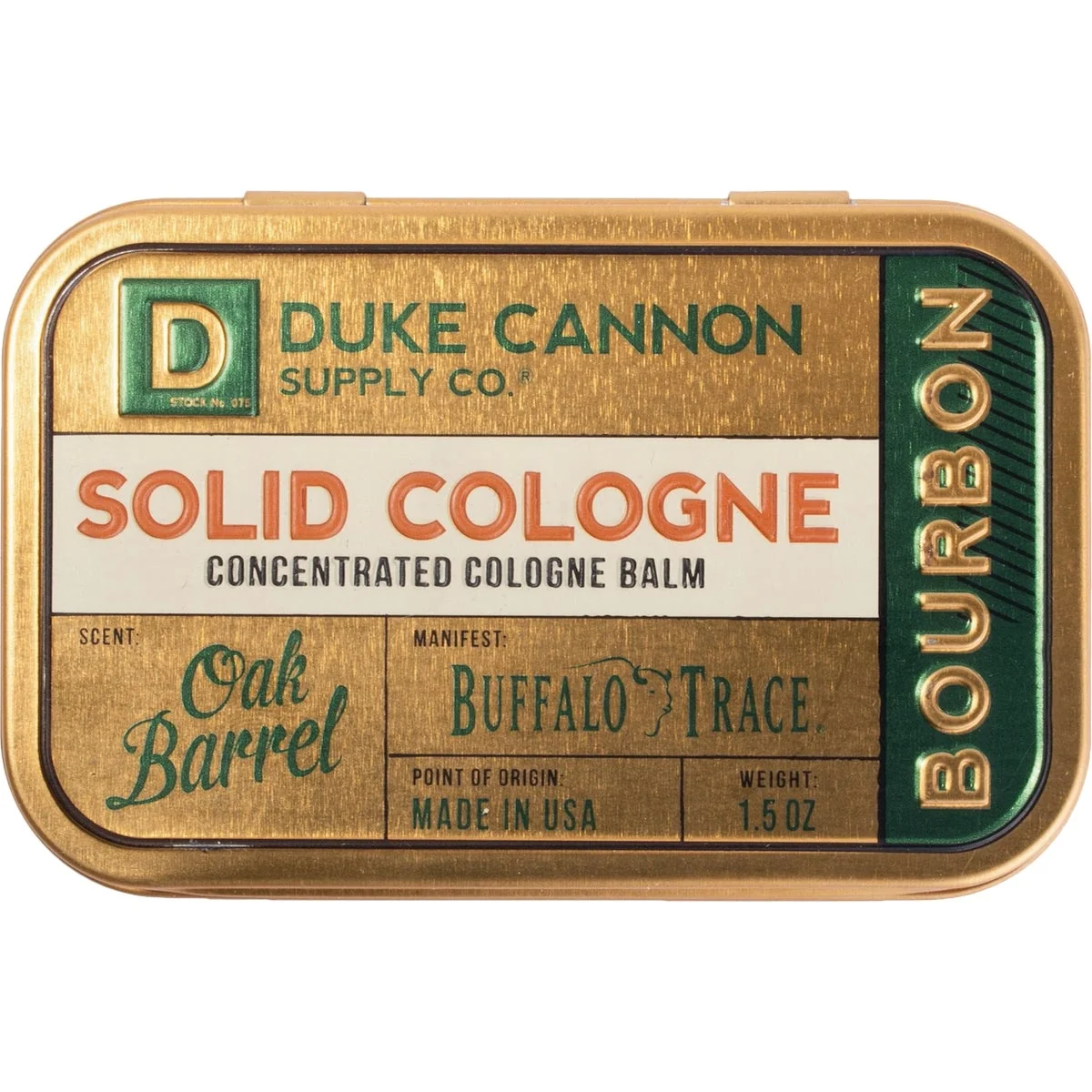 Organic Duke Cannon 1.5 Oz. Bourbon Solid Cologne Genuine
