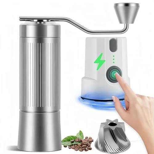 Stylish 2-in-1 Portable Electric Manual Coffee Grinder Silver Carefully Designed