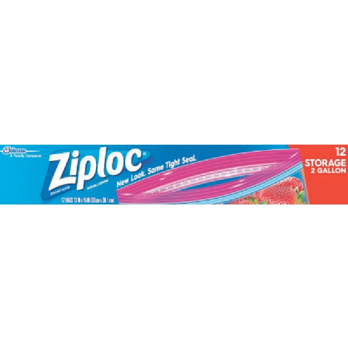 Powerful Ziploc 2 Gal. Double Zipper Food Storage Bag 12-Count First-Class