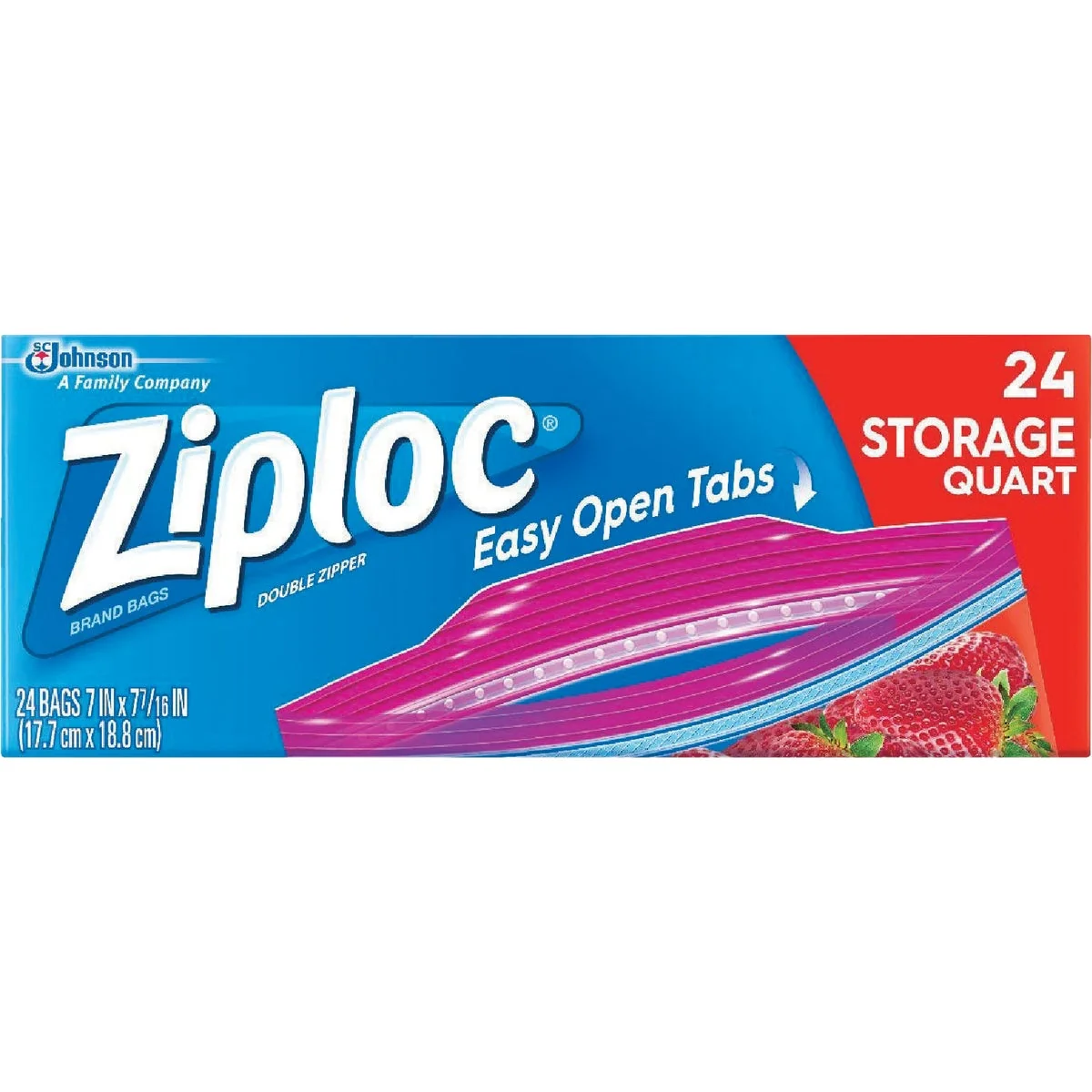 Sophisticated Ziploc 1 Qt. Double Zipper Food Storage Bag 24-Count Stylish