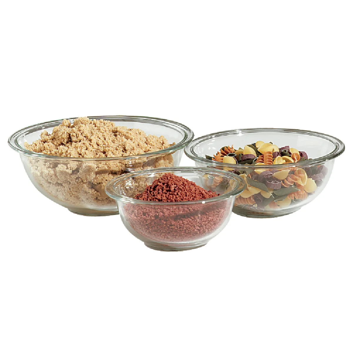 Smart Pyrex Prepware Glass Mixing Bowl Set 3-Piece Fast